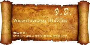 Veszelovszky Diána névjegykártya